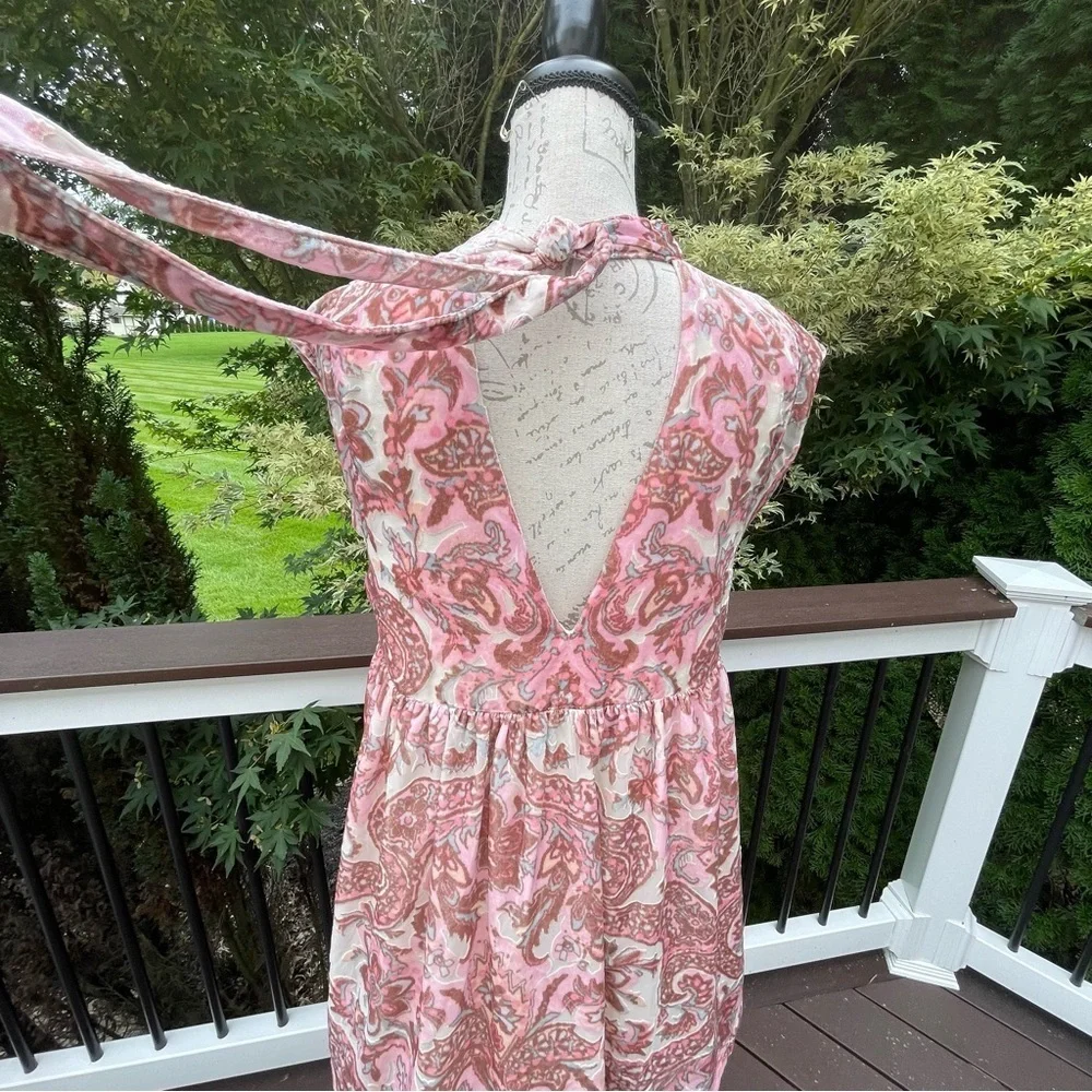 FREE People Velvet All The Time mini dress pink print size Small - Picture 8 of 14